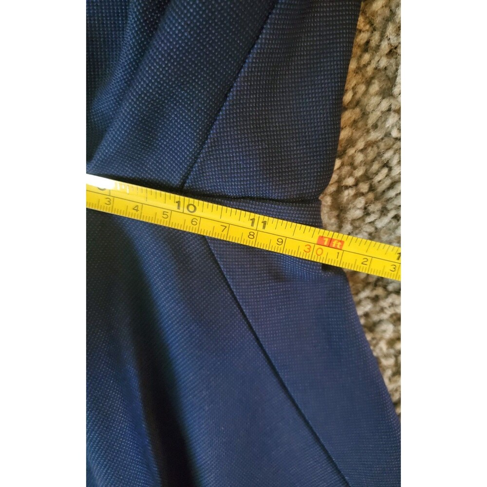 Perry Ellis Mens Dress Pants 32x32 Slim Fit Navy Blue Stretch Flat Front Slacks - Picture 9 of 16